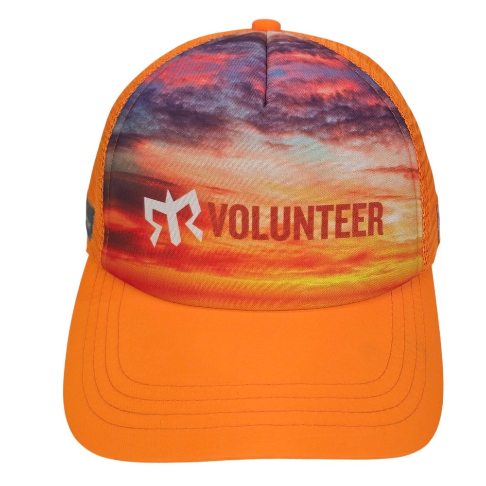 Reebok Ragnar Relay Volunteer Trucker Hat OSFM Orange Sunset Mesh Snapback Cap